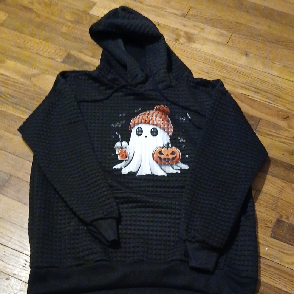 Black Ghost Graphic Hoodie Sweater